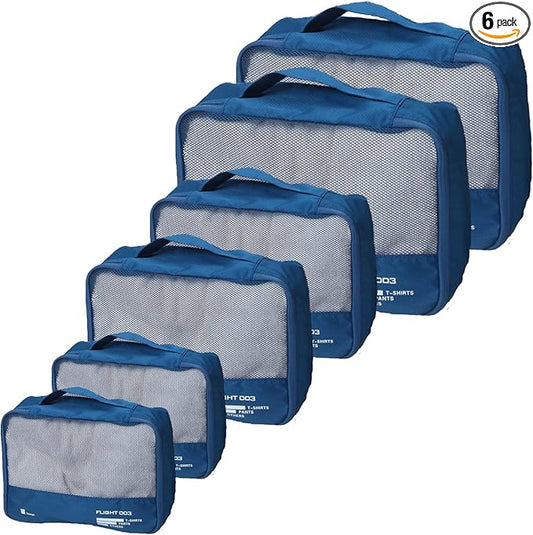 Packing Cubes Set Travel Luggage Organizers Suitcase Lightweight Accessories Navy Blue