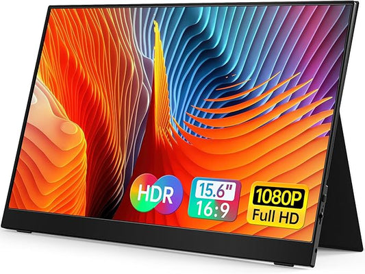 VILVA Portable-Monitor-for-Laptop - 15.6'' 1080P FHD IPS Display USB-C HDMI Portable Monitor for Laptop with Cover and Spe...