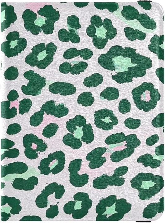 Cheetah Fur Skin Gradient Colorful Leather Passport and Vaccine Card Wallet Combo Travel Passport Wallet With Vaccination ...