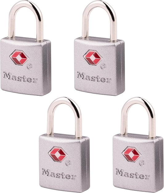 Master Lock Brass TSA Locks for Luggage with Key, TSA Approved Keyed Padlock for Backpacks, Suitcases, and Luggage, Zipper...