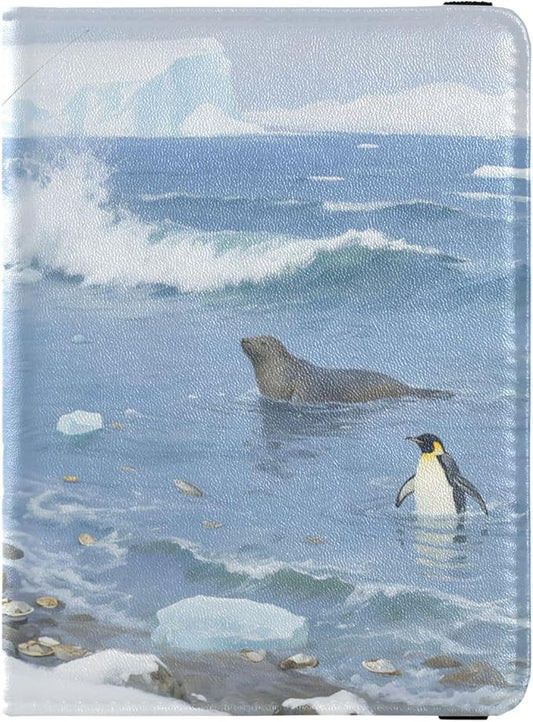 Polar Bear Ice Art Leather Passport and Vaccine Card Wallet Combo Passport Case Travel Documents Wallet Passport Holder Co...