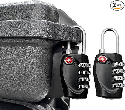 2 Pack TSA Approved Gun Case Locks - 4 Digit Travel Locks, Small Combo Padlocks for Pistol & Revolver Hard Cases