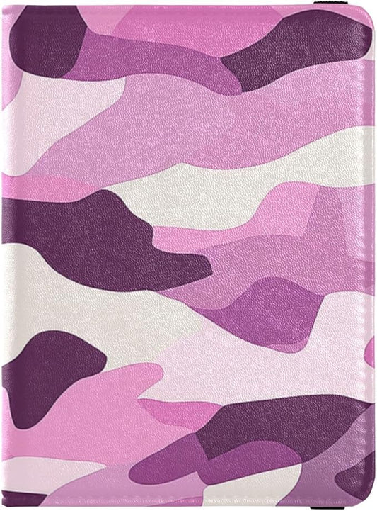 Camouflage Leather Passport and Vaccine Card Holder Combo Passport Case Travel Documents Wallet Passport Holder Case for T...