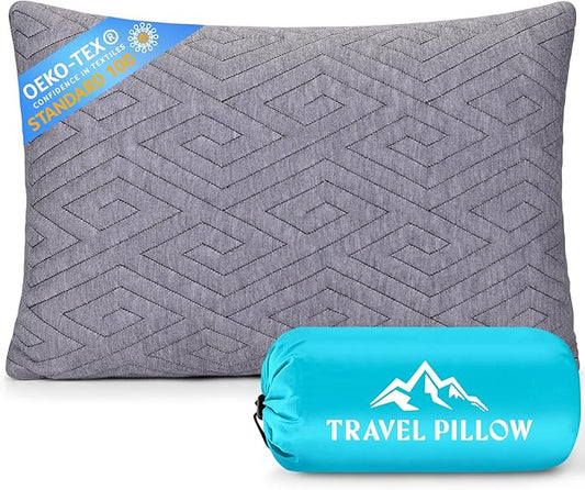 1 MIDDLE ONE Travel Pillow for Sleeping Camping, Memory Foam Small Pillow with Breathable Cover for Backpacking, Airplane,...