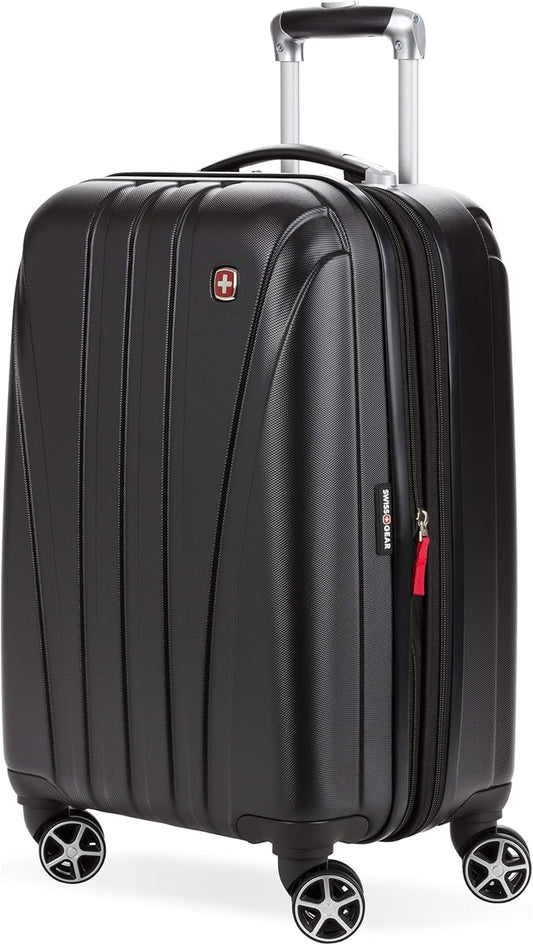 SwissGear 7585 Hardside Expandable Luggage with Spinner Wheels, Black, Carry-On 19-Inch