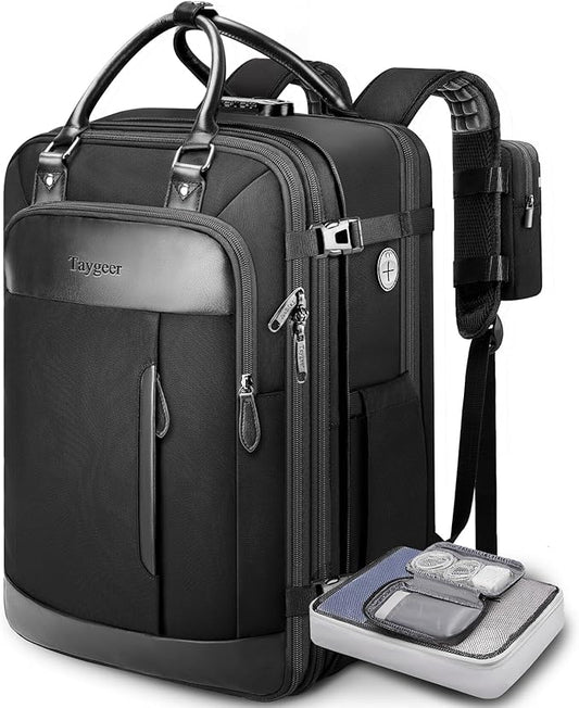 Taygeer Expandable Carry on Backpack, TSA Approved Personal Item Travel Backpack with Shoe Compartment & Packing Cube, Ant...