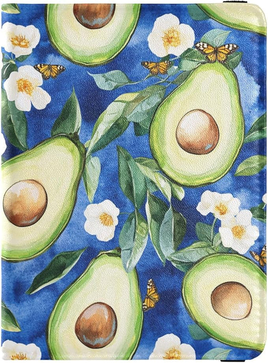 Cute Avocado Fruit Blue Passport and Vaccine Card Wallet Combo Travel Passport Wallet Passport Holder Combo with Vaccine C...