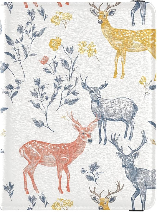 Aesthetic Deer White Passport and Vaccine Card Holder Combo Passport Case Travel Documents Wallet Passport Holder Combo wi...