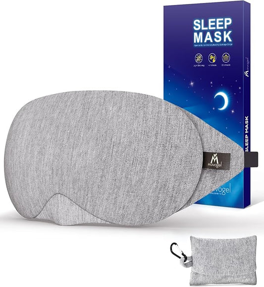 Mavogel Cotton Sleep Eye Mask - Updated Design Light Blocking with Adjustable Nose Bridge, Soft and Comfortable Night Eye ...