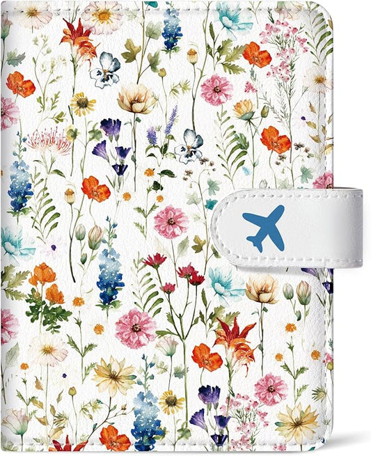 Passport Holder for Travel Essentials, RFID Blocking Leather Cover Wallet with Magnetic Closure, Aesthetic & Cute Passport...