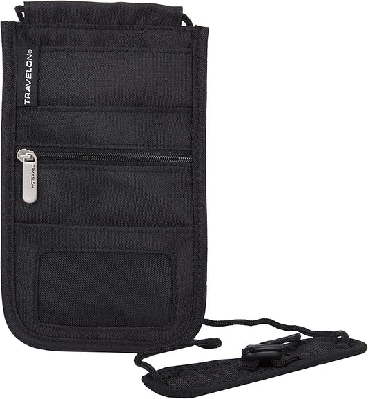 Travelon Rfid Blocking Deluxe Boarding Pouch, Black, Small