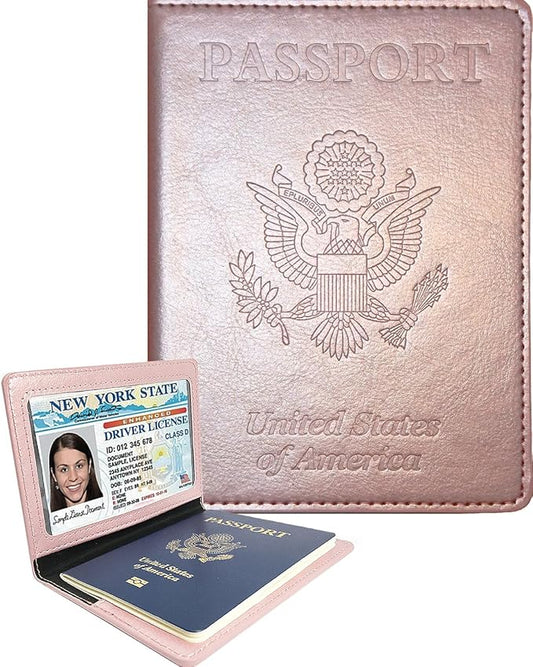 Passport Wallet & Cover Combo - Holds Passport, Vaccine Card & More