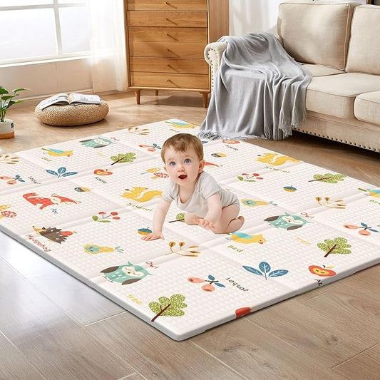 XVISHX Baby Play Mat, 50 x 50 Inch Play Mat Perfect for Use Baby Playpen, Foldable Baby Foam Playmat for Floor, Portable W...
