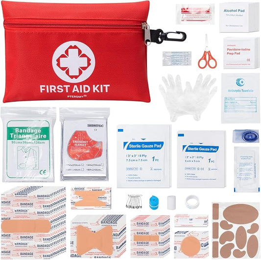 PTEROMY 150 Piece Mini First Aid Kit, Portable Small Emergency Kits Compact 1st Aid Kit for Car, Travel, Home, Camping, Ou...