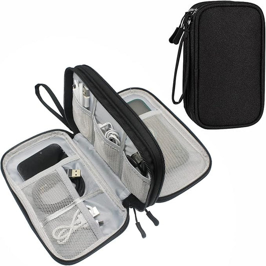 DDgro Travel Accessories Organizer Electronics Pouch for Keeping Cables in Order (Medium, Black)