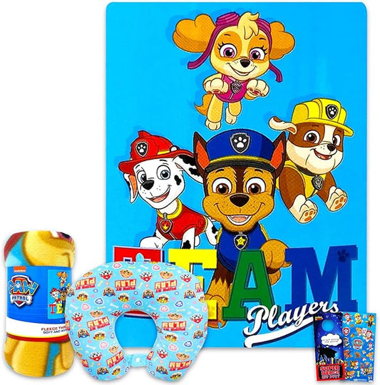 Nickelodeon Paw Patrol Travel Blanket and Pillow Set Bundle with Puppy Blanket, Pillow, Stickers, More | Paw Patrol Travel...