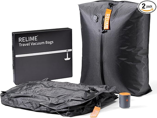 Relime Classic Series Vacuum Bags for Travel Luggage with Wireless Pump, Compression Bags for Carry On Suitcases and Backp...
