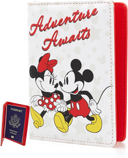 Disney Mickey & Minnie Mouse Passport Holder, Officially Licensed Passport Holder for Women, Travel Essentials for Women