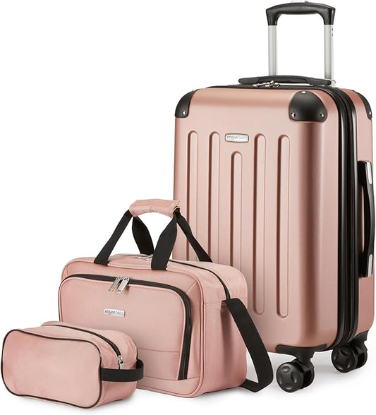Amazon Basics 3-Piece Luggage Set, Including One Carry-On Luggage (22" Expandable Hardside Suitcase With 8 Spinner Wheel...