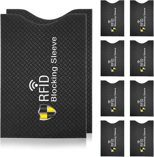 10pcs RFID Blocking Sleeves (8 Credit Card & 2 Passport Sleeves) Anti-Theft RFID Secure Passport Blocker Sets Credit Card ...