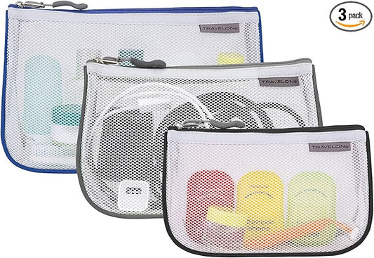 Travelon Set of 3 Assorted Piped Pouches