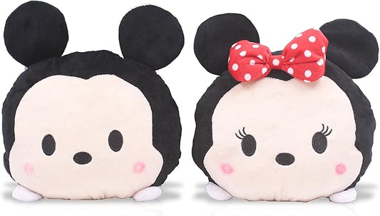 2 Pcs Set Mickey Minnie Plush Neck Rest Head Support Cushion Pillow for Car Travel