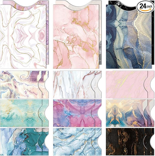 Woanger 24 Pcs Rfid Blocking Sleeves Includes 18 Credit Card Protector Holders and 6 Passport Sleeves Anti Rfid, Aluminum ...