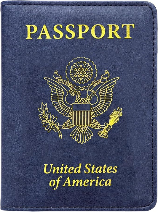 Passport Holder Cover Case Travel Wallet Cover Passport Leather Card Case RFID Blocking Document Organizer Travel Accessor...