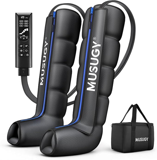 Musugy Sequential Air Compression Recovery System : Professional Full Leg Compression Boots for Circulation & Fast Recover...