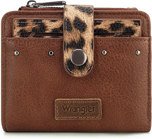 Montana West X Wrangler Small Womens Wallet Leopard Print Women's Wallets, Card Cases & Money Organizers Small Bifold Card...
