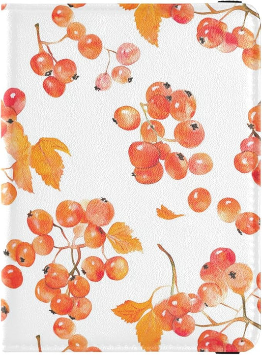 Red Fruits White Passport and Vaccine Card Holder Combo Travel Passport Wallet With Vaccination Card Slot Passport Holder ...