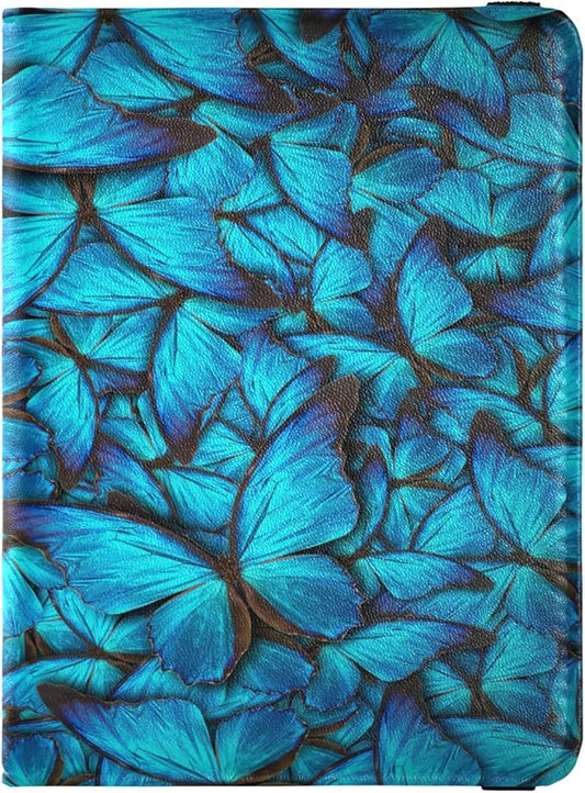 OTVEE Passport and Vaccine Card Holder Combo, PU Leather Passport Holder with Vaccine Card Slot, Blue Butterflies Passport...