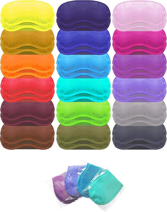 Eye Mask Sleep Masks Pack of 36 PorsMing Sleeping Mask Blindfold Eye Cover Team Building Games Party with Nose Pad and Adj...