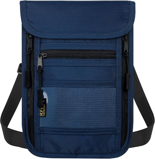 sundee Travel Neck Wallet with Double Zippers, RFID Blocking Passport Holder with Adjustable Neck Strap for Men and Women ...