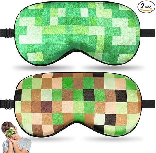 2 Pcs Sleep Mask for Kids Boys, Silk Eye Covers for Sleeping, Adjustable Strap & Light Blocking Design, Adult Children's B...