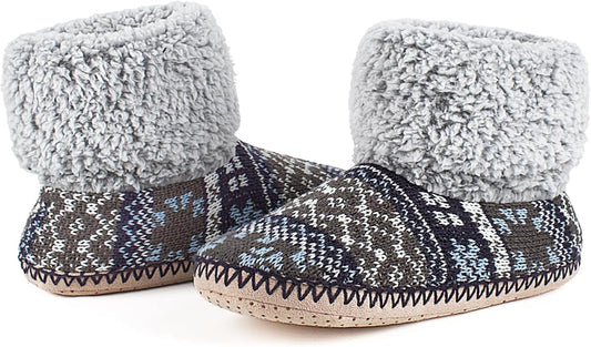 cosyone1997 Cable Knit House Slippers for Women Indoor, Sherpa Fleece Lined Soft Loafer Shoes, Winter Warm Fluffy Bedroom ...