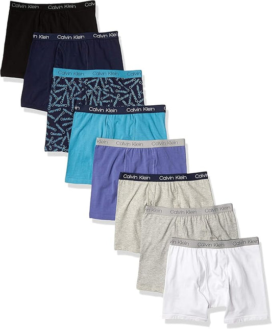 Calvin Klein boys Modern Cotton Boxer Brief Underwear 8 Pack