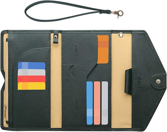 ZOPPEN Passport Holder Women Travel Wallet (Ver.5) for Women Rfid Blocking Passport Cover Case Document Organizer Wrist Strap