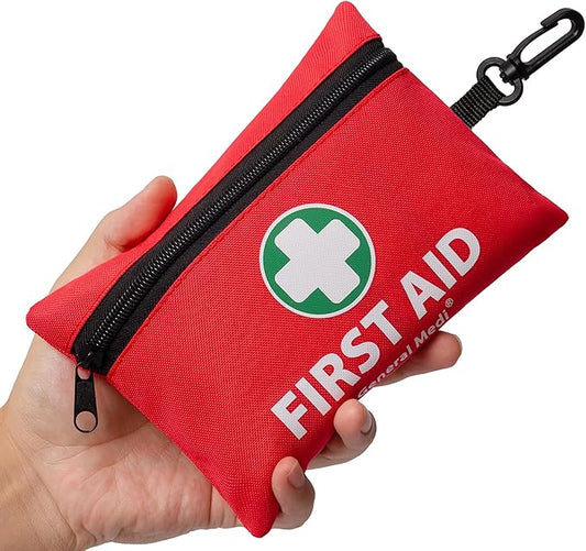 General Medi Mini First Aid Kit, 110 Piece Small First Aid Kit - Includes Emergency Foil Blanket, Scissors for Travel, Hom...