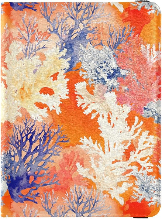 Chic Coral Orange Passport and Vaccine Card Holder Combo Passport Case Travel Documents Wallet Passport Holder Combo with ...