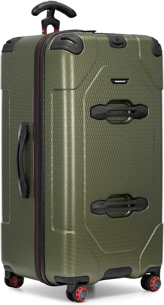 Traveler's Choice Maxporter II 30" Polycarbonate Hardside Trunk Luggage with Spinner Wheels, TSA Lock, Dark Green