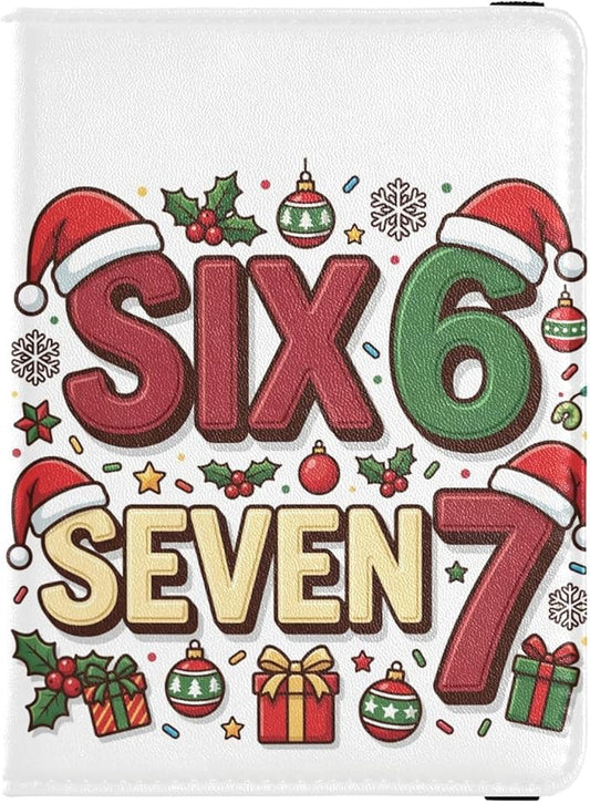 Christmas Number 6&7 Santa Hat Leather Passport and Vaccine Card Holder Combo Travel Passport Wallet Passport Holder Combo...