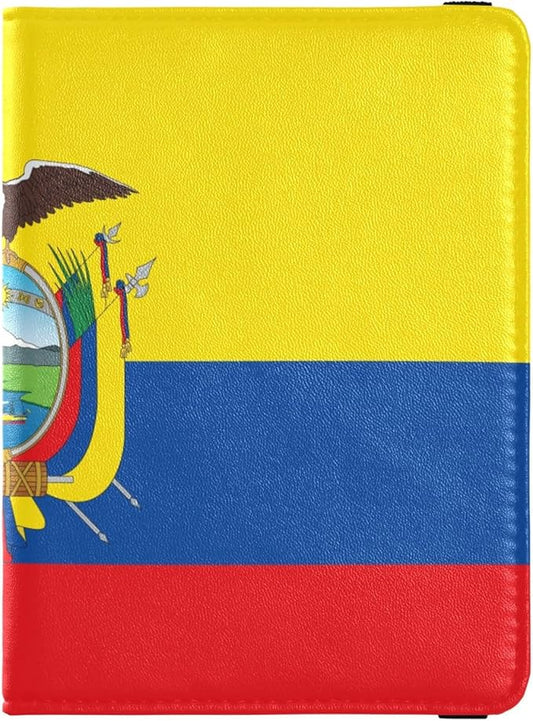 Flag Ecuador Coat Arms Accurate Leather Passport and Vaccine Card Wallet Combo Travel Passport Wallet With Vaccination Car...