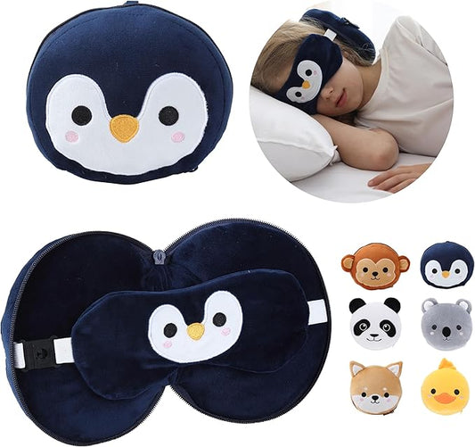 ecoZen Lifestyle Travel Pillow Set with Eye Mask - Comfort for Traveling Kids - Soft and Supportive Neck Pillow for Plane,...