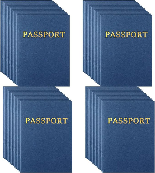 Lewtemi 200 Pcs Kids Blank Passport Notebook Pretend Pass Port Party Favor Fake Passport Travel Journal for Collect Stampe...