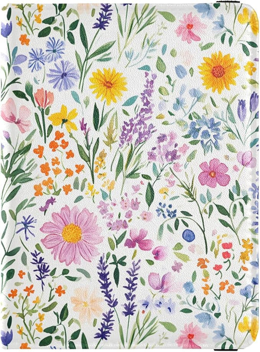 Spring Flowers Lavender Passport and Vaccine Card Holder Combo Travel Passport Wallet With Vaccination Card Slot Passport ...