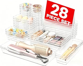 A-LuGei 【Military Grade】 Drawer Organizer, 【𝟱𝗦𝗶𝘇𝗲】 Makeup organizer, 【Holds 177 Items】 Bathroom Organizers and Storag...