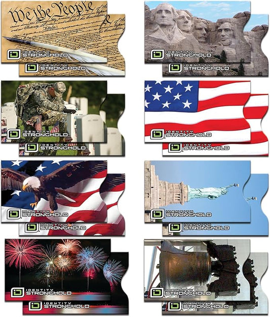 ID Stronghold - RFID Blocking Sleeves - Passport and Credit Card Protector Sleeves - Identity Theft Protection (Patriot - ...