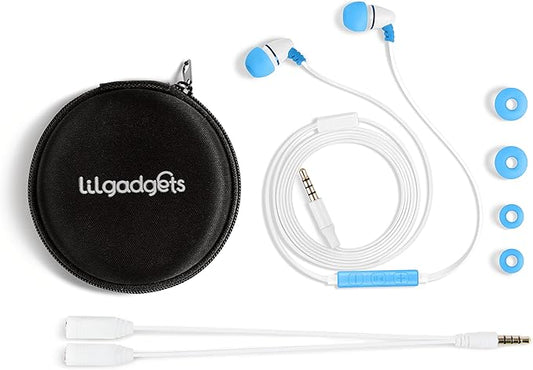 LilGadgets BestBuds Kids Earbuds for School - Safe & Comfortable, Volume Limited, Wired in-Ear Kids Ear Buds with an in-Li...