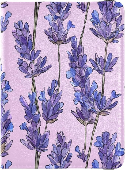 Purple Lavenders Passport and Vaccine Card Holder Combo Passport Case Travel Documents Wallet Passport Holder Combo with V...